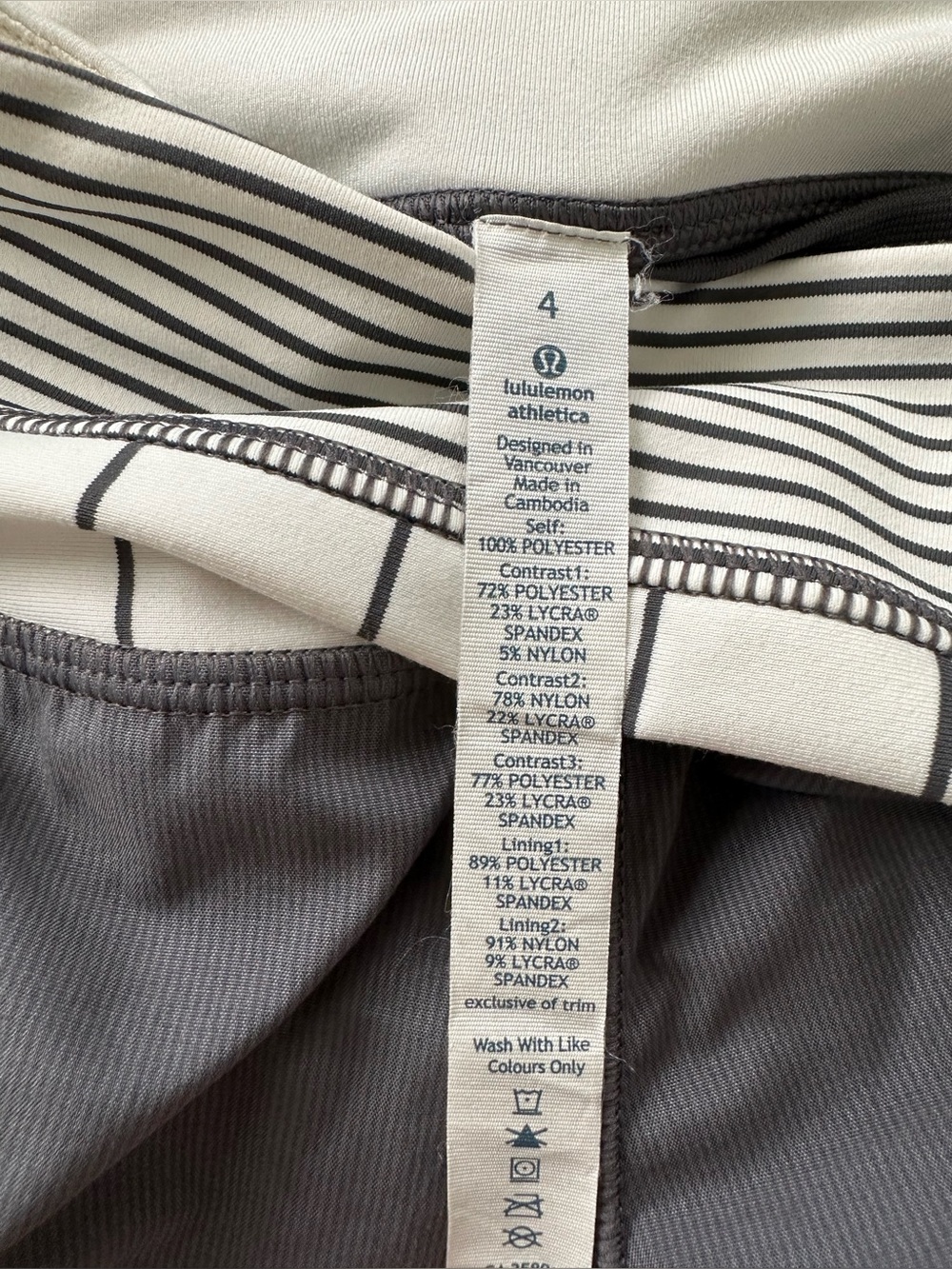 Women’s Lululemon Groovy Run Shorts - Soot Light/Slalom Stripe Angel Wing size 4 - Picture 5 of 6